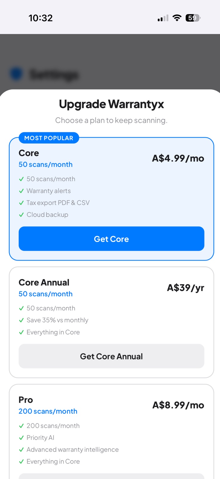 Pricing plans
